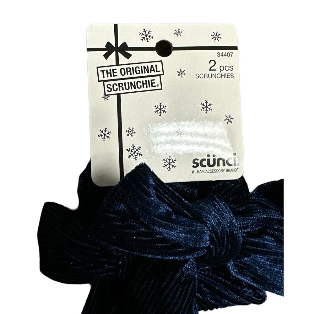 LOT OF 3 Scunci Scrunchies w/Bows 2PCS EA Hair Accessories Navy, Burgundy, Green - Picture 6 of 6